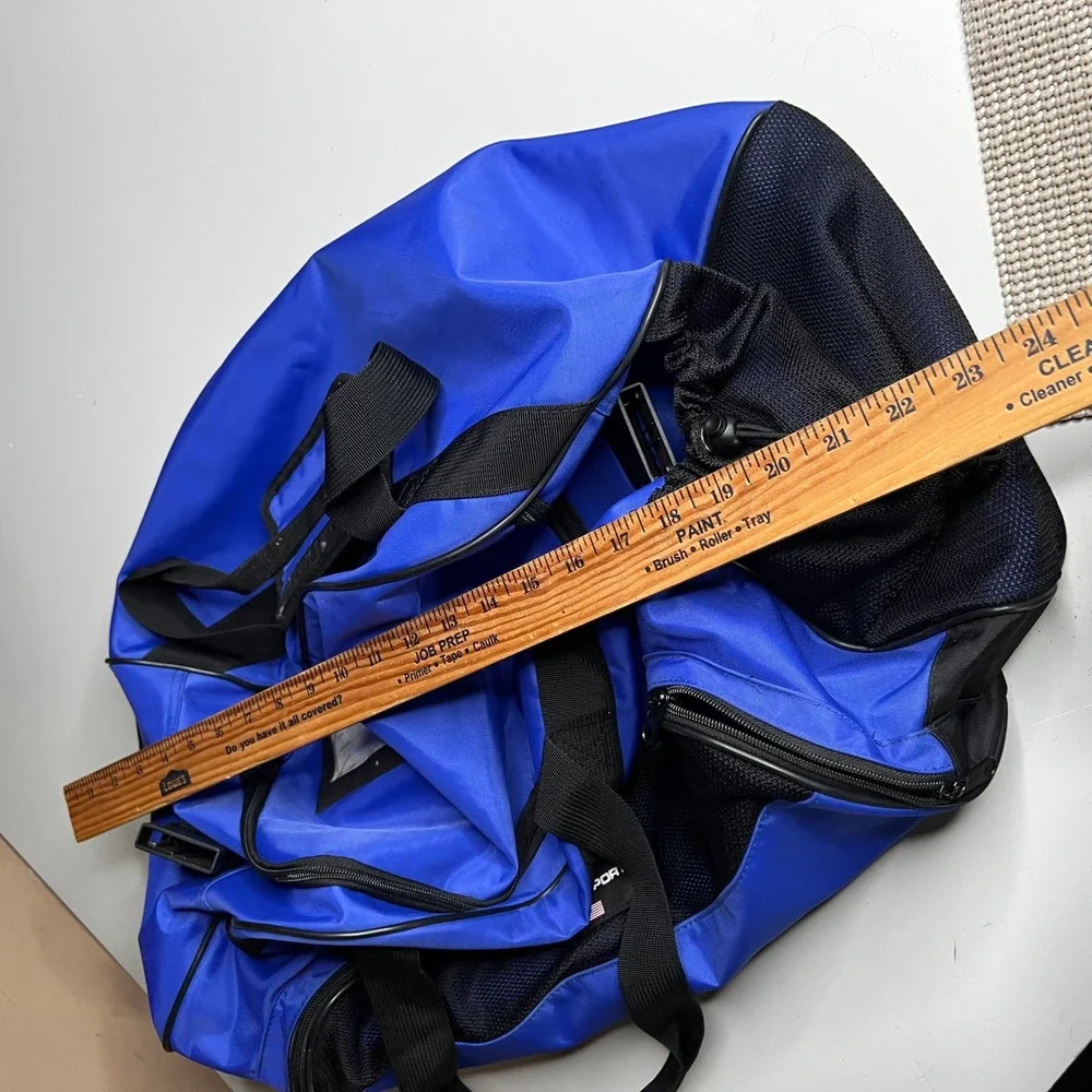 Polo Sport Ralph Lauren Duffle Bag Blue Black Vintage Gym Travel Luggage 20 inch